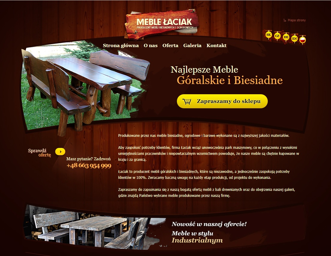 Strona www Meble Łaciak rzemiosło biesiadne i ogrodowe