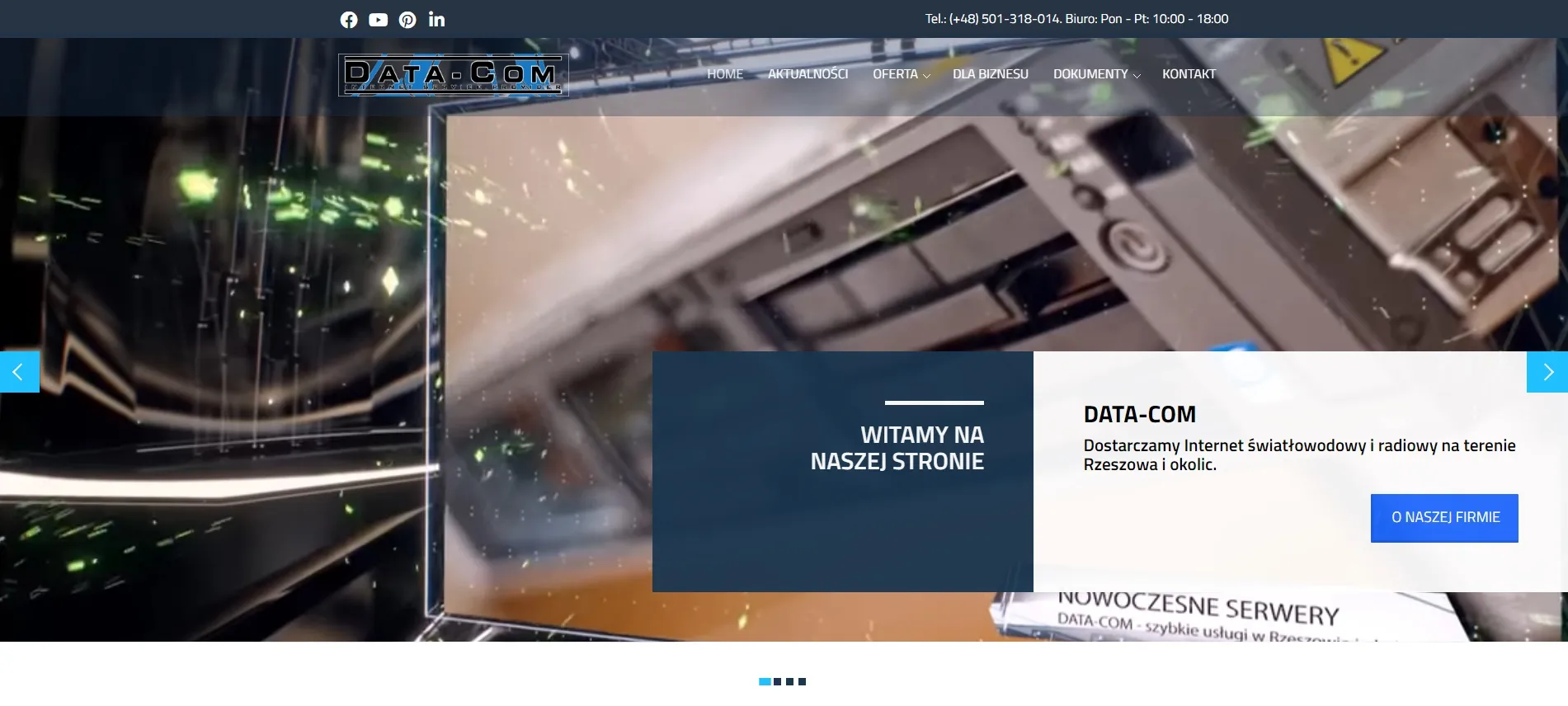 Strona www Światłowód Rzeszów DATA-COM